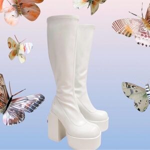 Naked Wolfe White Platform Boots